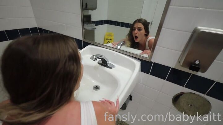 Risky BabyKaitt Fucks Her BF Hard in a Public Toilet