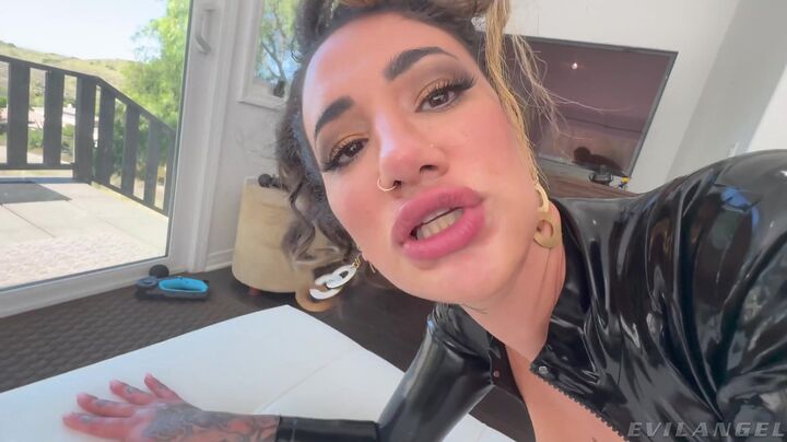 Arabelle Raphael Gets Pounded Hard in a Tight Latex Suit